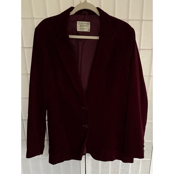 Vintage DC Womens 70’s 80’s Burgundy Velvet Blazer Pockets Made in Japan Size 40 - Picture 6 of 6